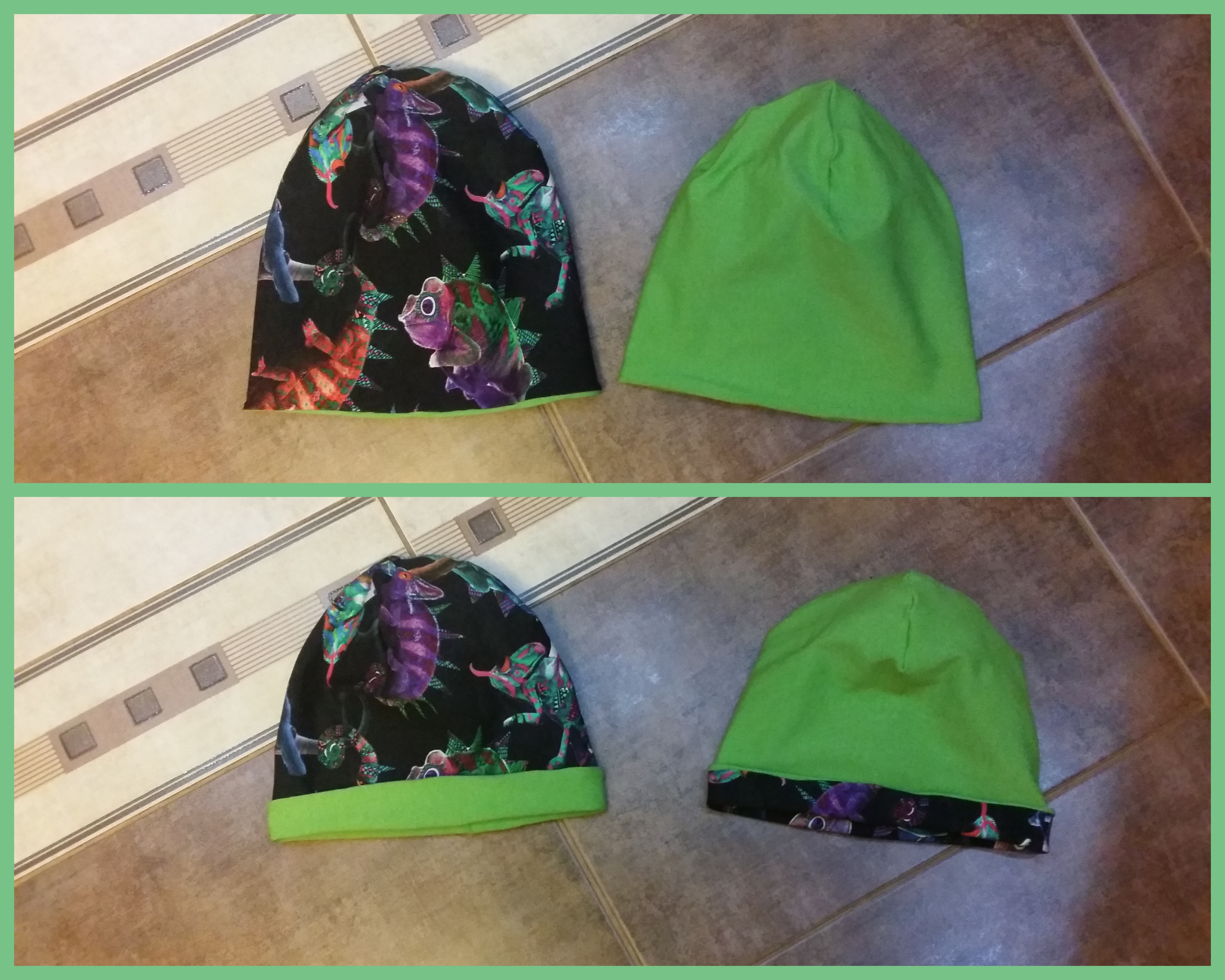 čepice + nakrčník - chameleoni